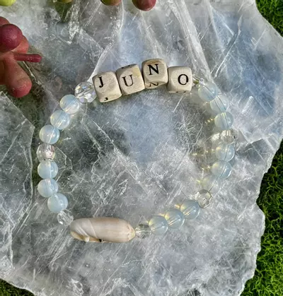 plant/Gold Coast Collection: ‘JUNO’ Beach Opalite Stretch Bracelet | 6mm-0-thumbnail