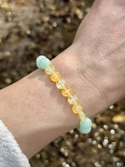 plant/Gold Coast Collection: ‘JUPITER’ Amazonite Stretch Bracelet | 8mm-1-thumbnail