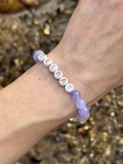 plant/Gold Coast Collection: ‘DELRAY’ Beach Lepidolite Stretch Bracelet | 8mm-2-thumbnail