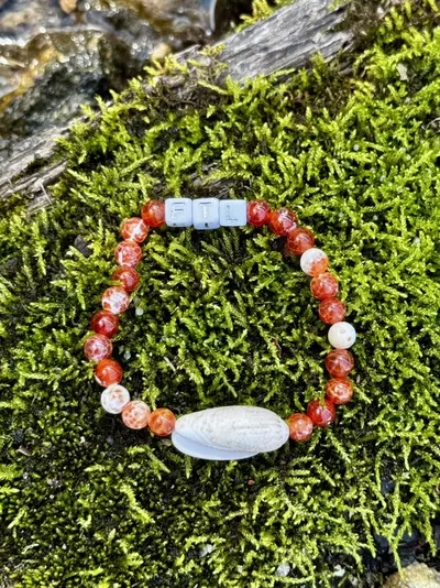 plant/Gold Coast Collection: ‘FTL’ Red Agate Stretch Bracelet | 6mm-5-thumbnail