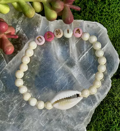 plant/Gold Coast Collection: ‘DANIA’ Beach Natural Howlite Steetch Bracelet | 6mm-0-thumbnail