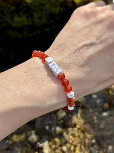 plant/Gold Coast Collection: ‘FTL’ Red Agate Stretch Bracelet | 6mm-2-thumbnail