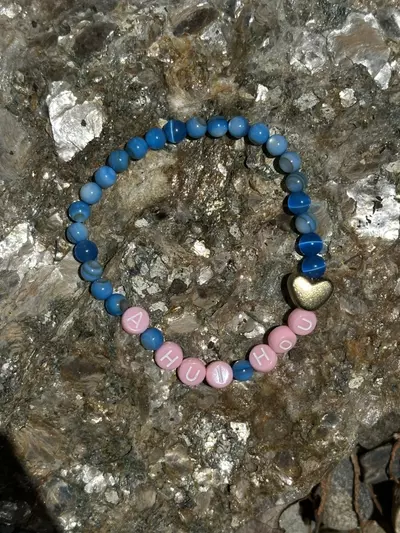 plant/Hawaiian Collection: ‘A HUI HOU’ Blue Agate Stretch Bracelet | 6mm-2-thumbnail