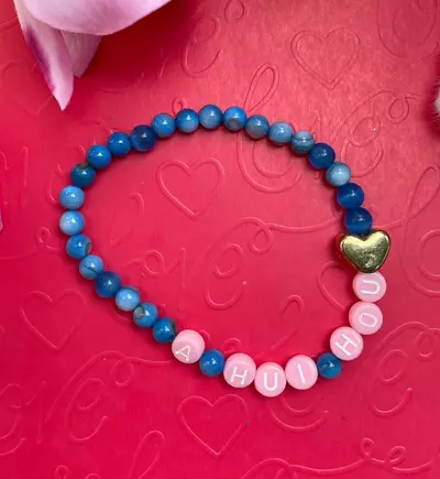 plant/Hawaiian Collection: ‘A HUI HOU’ Blue Agate Stretch Bracelet | 6mm-0-thumbnail