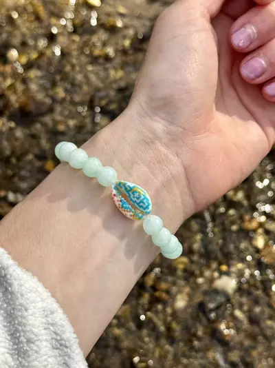 plant/Gold Coast Collection: ‘JUPITER’ Amazonite Stretch Bracelet | 8mm-2-thumbnail