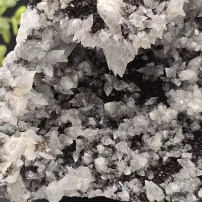 plant/Dogtooth calcite on Iridescent calcite Oskaloosa Iowa-3-thumbnail