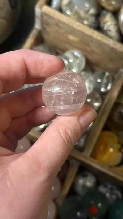 plant/$6 | Gemmy Rose Quartz sphere - sellers choice (approx 30mm)-1-thumbnail