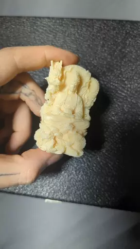 plant/Hand Carved Ivory Nut Pendant-0