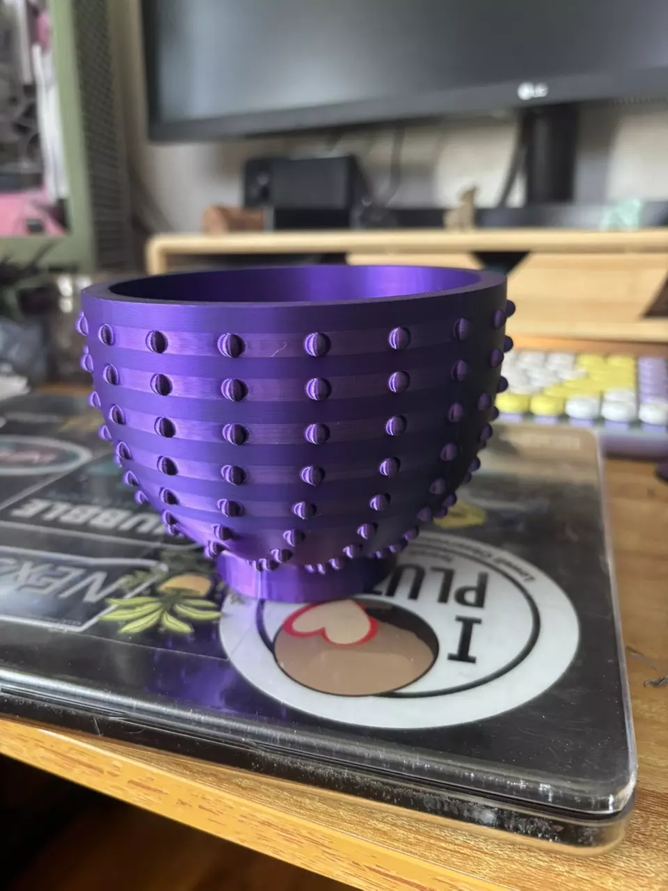 plant/4” Dual Color Purple Black Galaxy Hobnail Pot-0