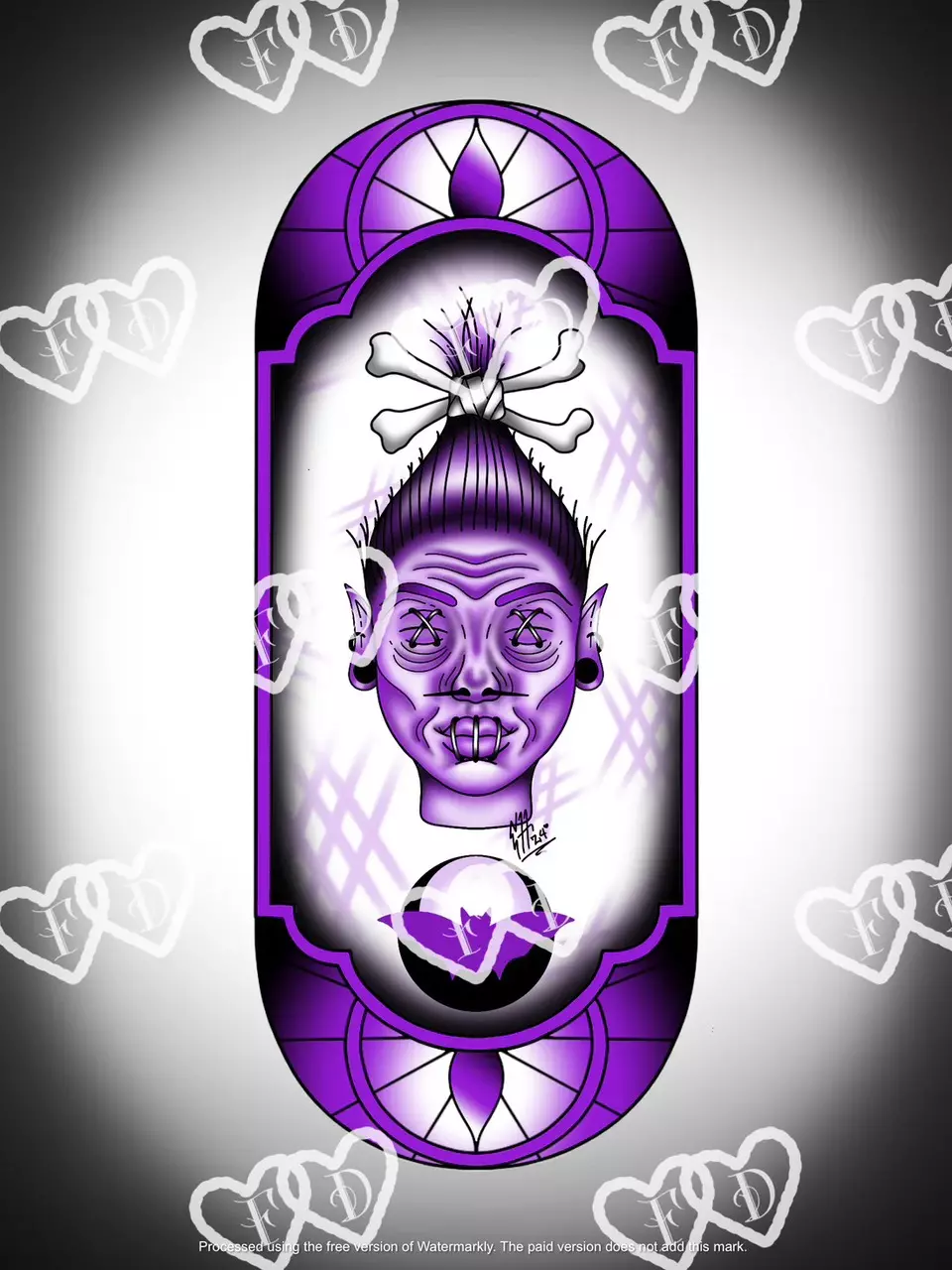 plant/Shrunken Head - Purple - Art Print-0