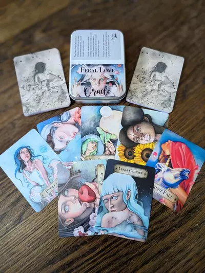 plant/Feral Love Oracle deck... 38 cards of original fantasy watercolor art-1-thumbnail
