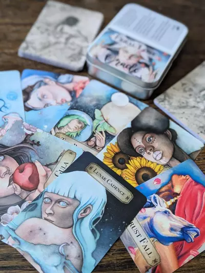 plant/Feral Love Oracle deck... 38 cards of original fantasy watercolor art-0-thumbnail