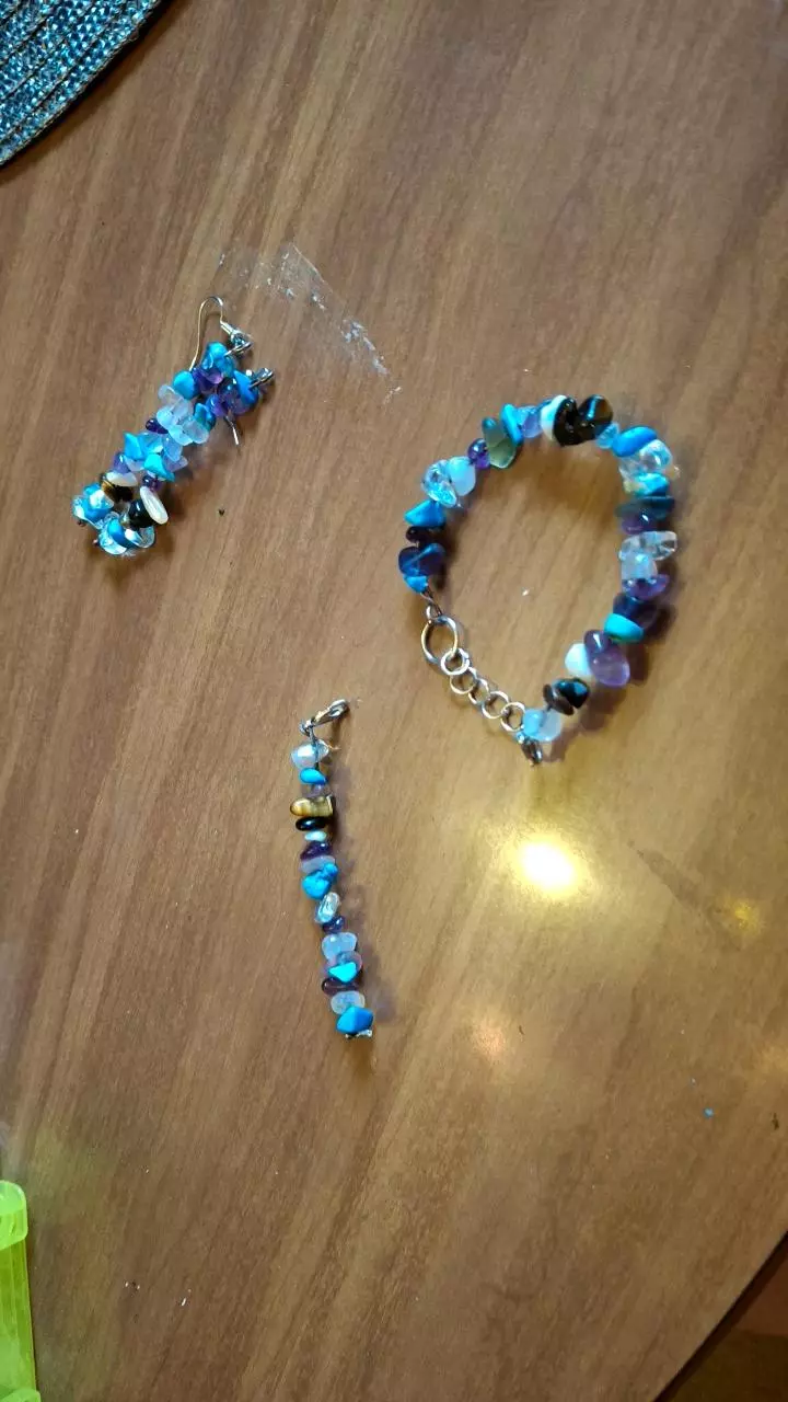plant/Matching bracelet earring and keychain set-1