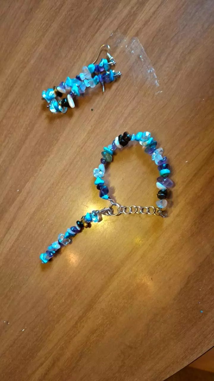 plant/Matching bracelet earring and keychain set-0