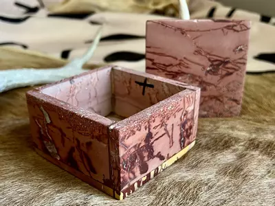 plant/Sahara Desert Jasper Trinket Box 3” x 3”-1-thumbnail