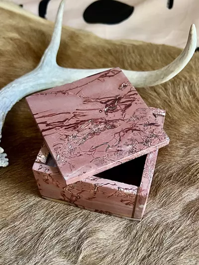 plant/Sahara Desert Jasper Trinket Box 3” x 3”-2-thumbnail