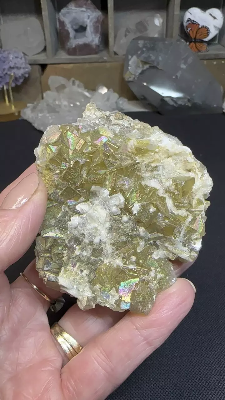 plant/Naturally iridescent Fluorite-1