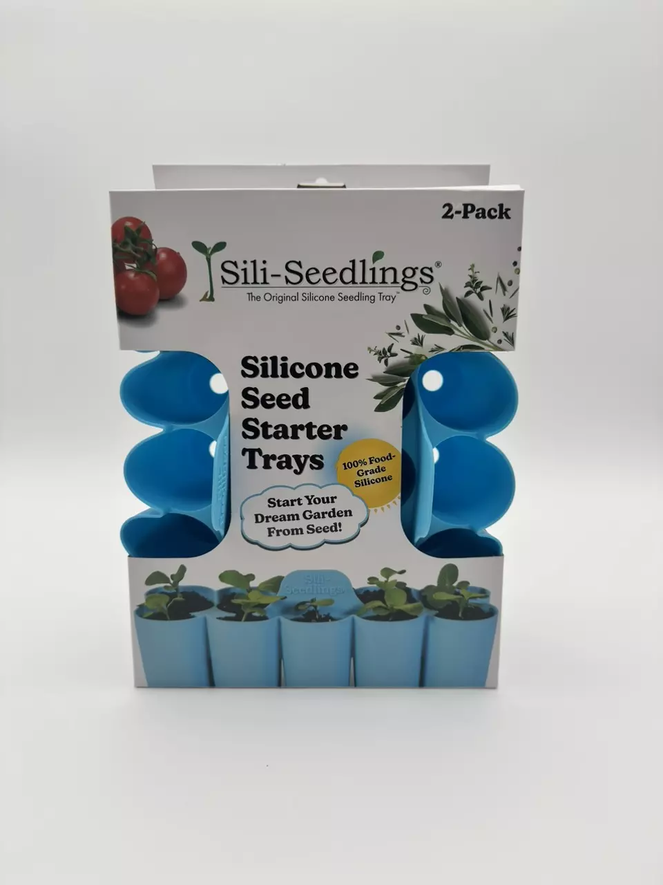 plant/Sili-Seedlings 2pk 10 cell Seed Starter Silicone Outdoor Planter Opal Blue-0