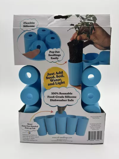 plant/Sili-Seedlings 2pk 10 cell Seed Starter Silicone Outdoor Planter Opal Blue-2-thumbnail