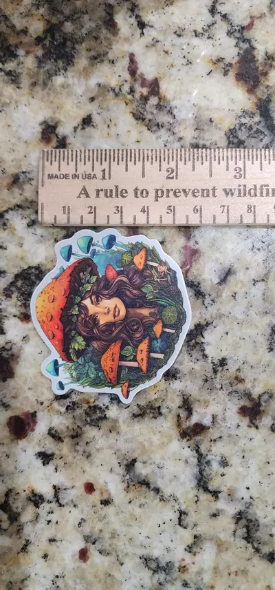 plant/Matte mushroom fair goddess sticker-1-thumbnail