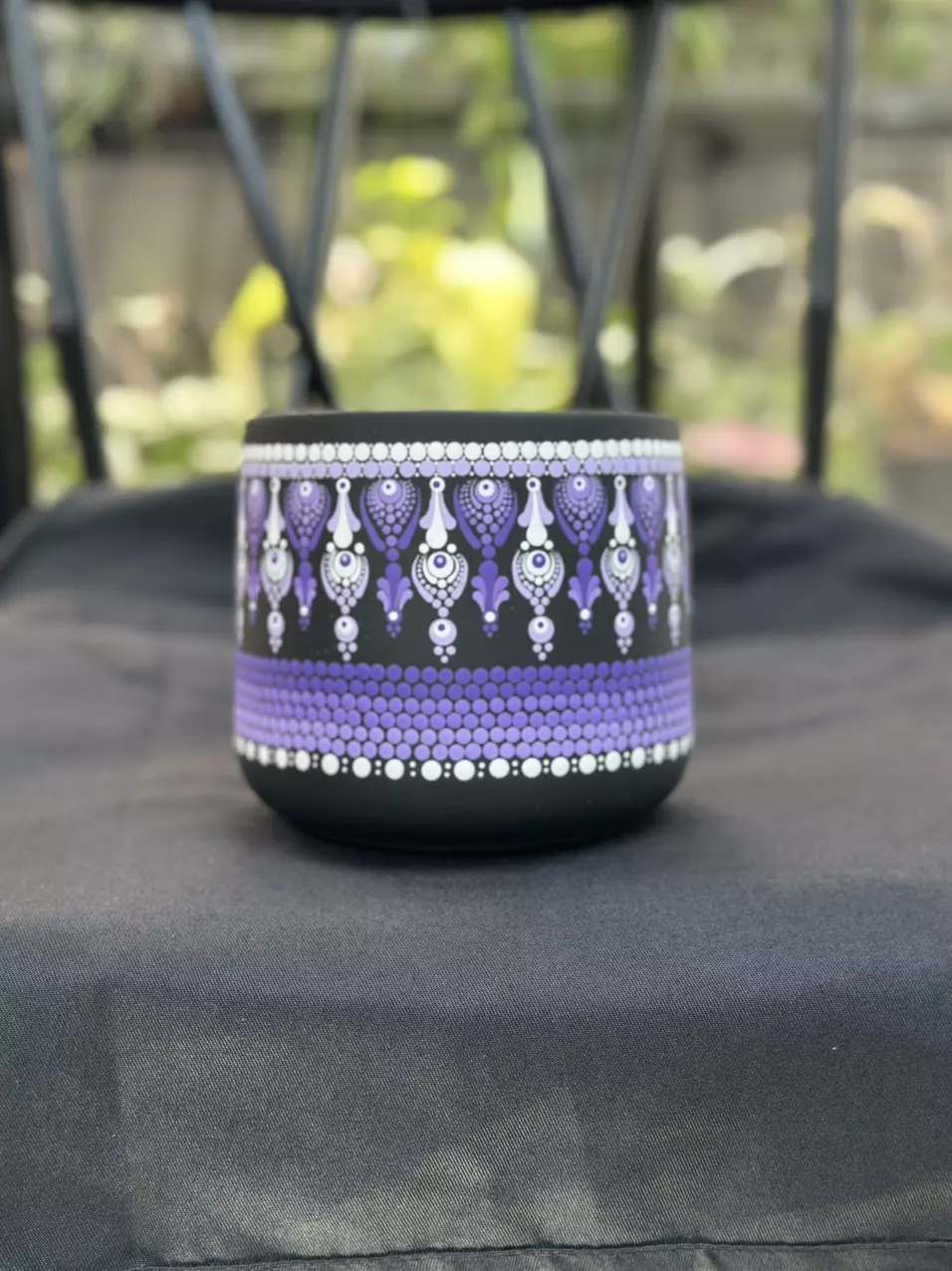 plant/PRE-ORDER 4 inch concrete pot black/purple ombré-0