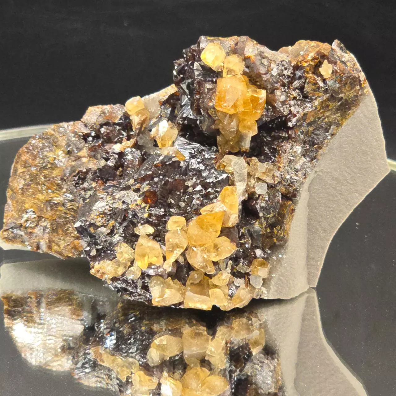 plant/Sphalerite w calcite from Elmwood Mine Tennessee-0