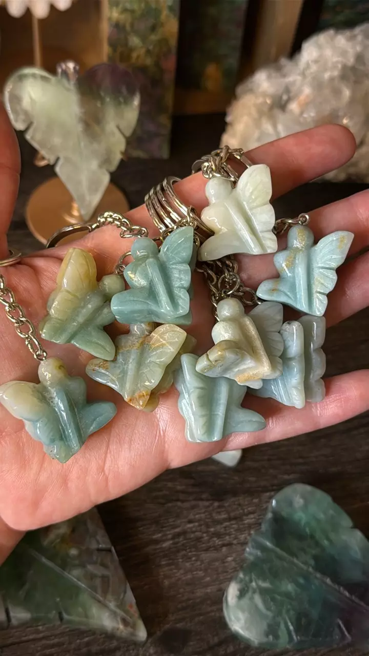 plant/$6 | Caribbean Calcite Fairy Keychain - seller’s choice-0
