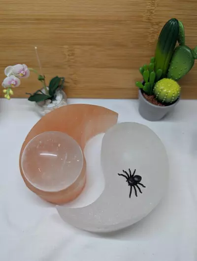 plant/Selenite candle/sphere holder ☯️☯️ *was $25*-0-thumbnail