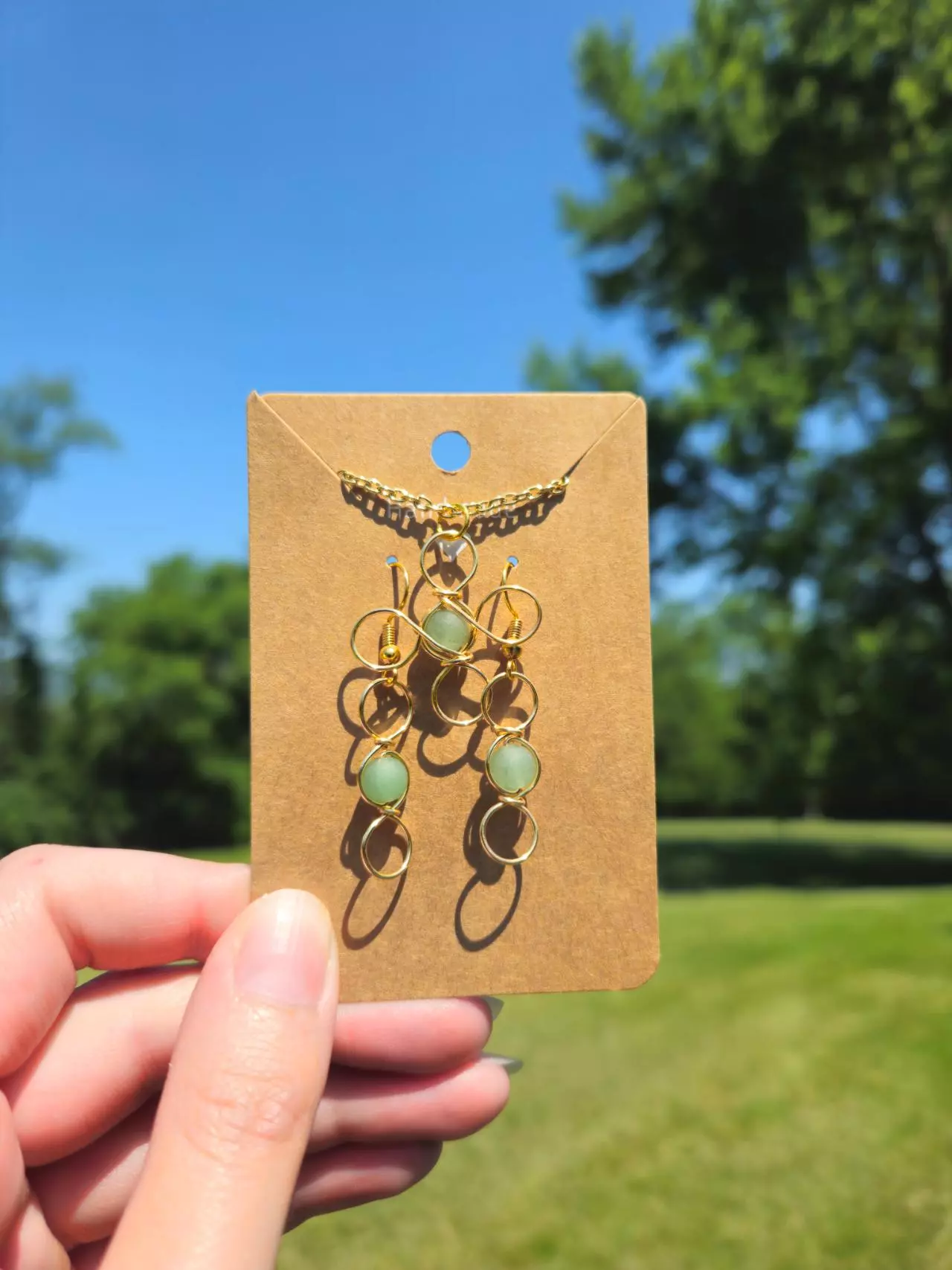 plant/Four Leaf Clover Jewelry Set-0