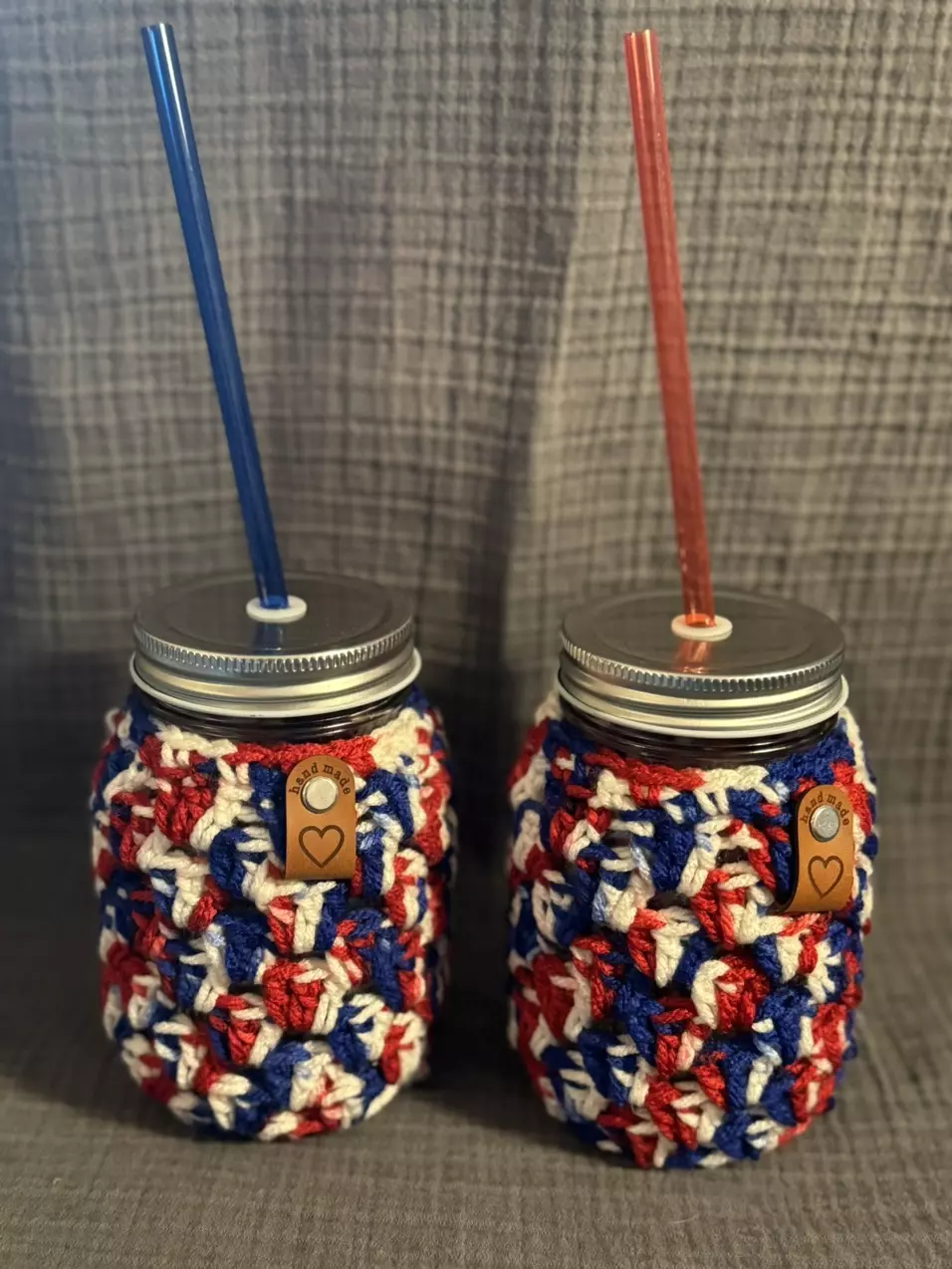 plant/Granny Square Cozies/Jar and straw included-2
