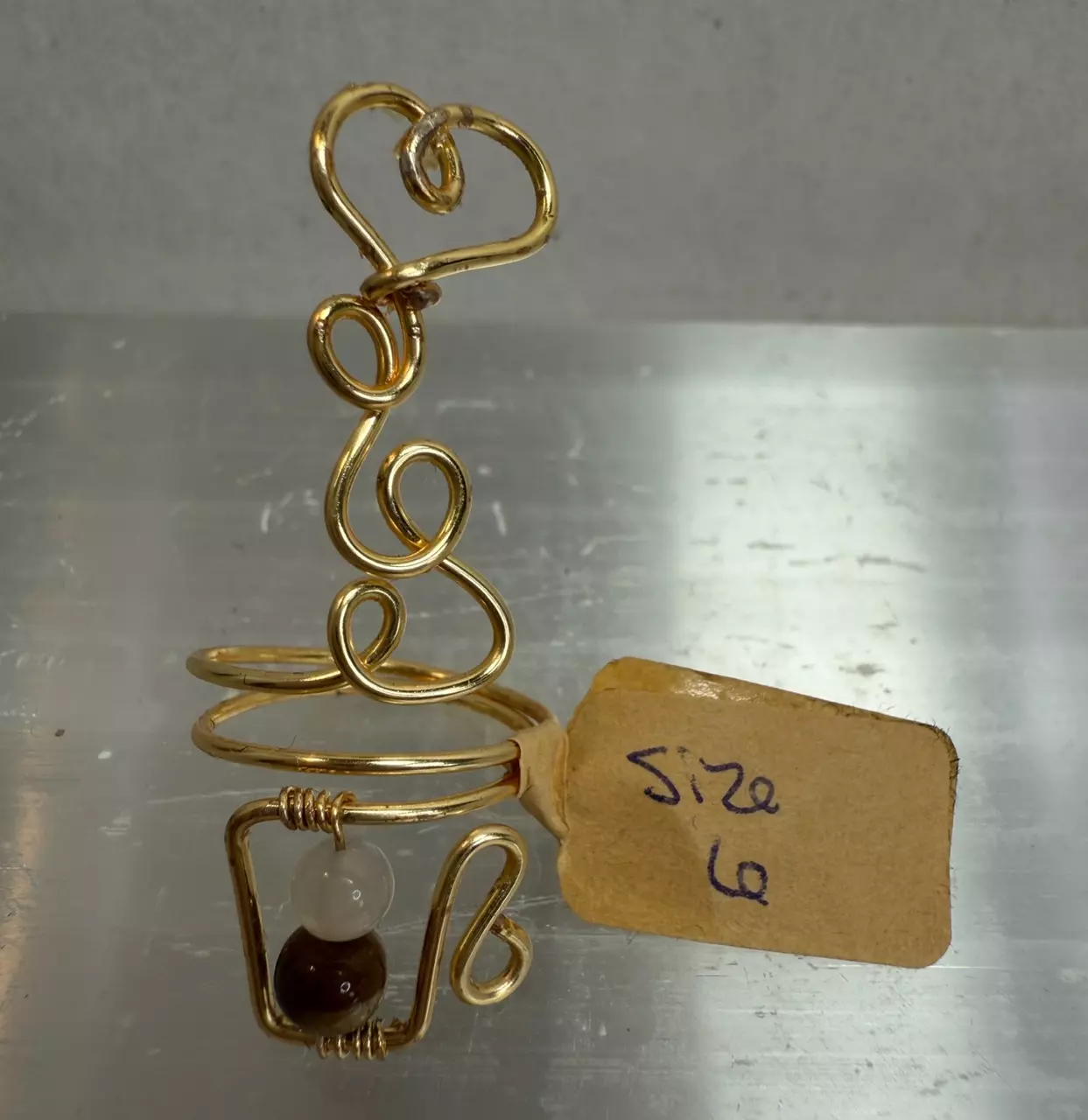 plant/Size 6 coffee cup ring with heart-0