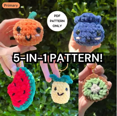 plant/🍓🥝PDF Crochet PATTERN: Fruit Basket Bundle Pattern (NOT a physical product!!!)-0-thumbnail