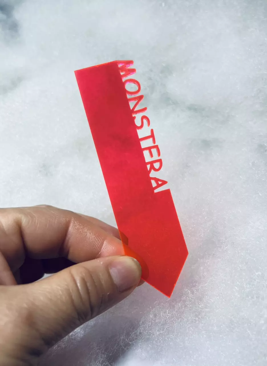 plant/Clear Pink Monstera Plant Marker-0