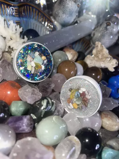 plant/Glitter resin crystal chip phone grips-0-thumbnail