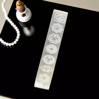 plant/Selenite Etched Chakra Charging Plate-0-thumbnail
