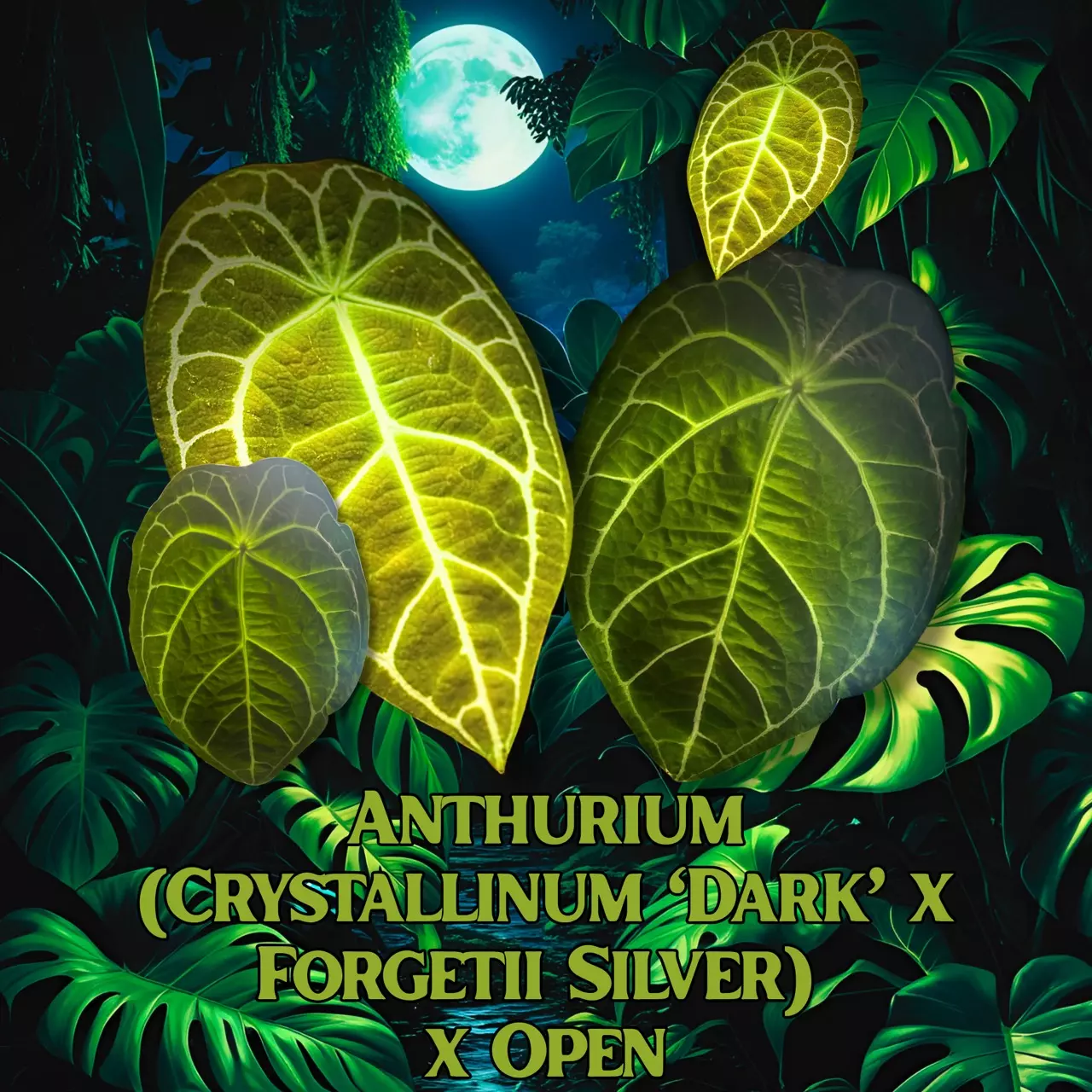 plant/Anthurium Seedling ( Crystallinum 'Dark' x Forgetii Silver ) x Open-0