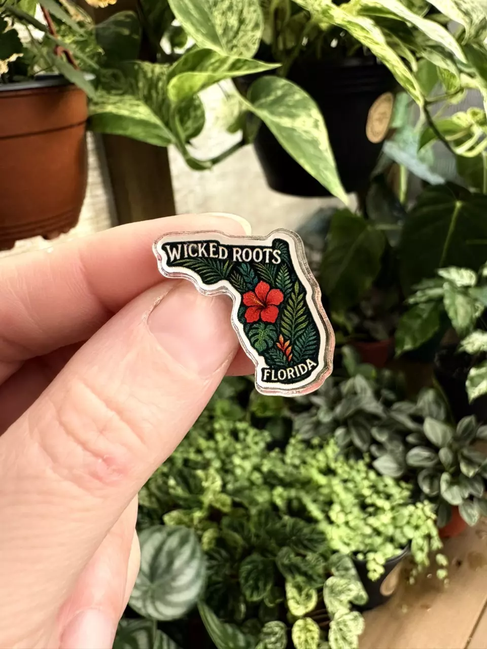 plant/Wicked Roots Florida Acrylic Pin-0