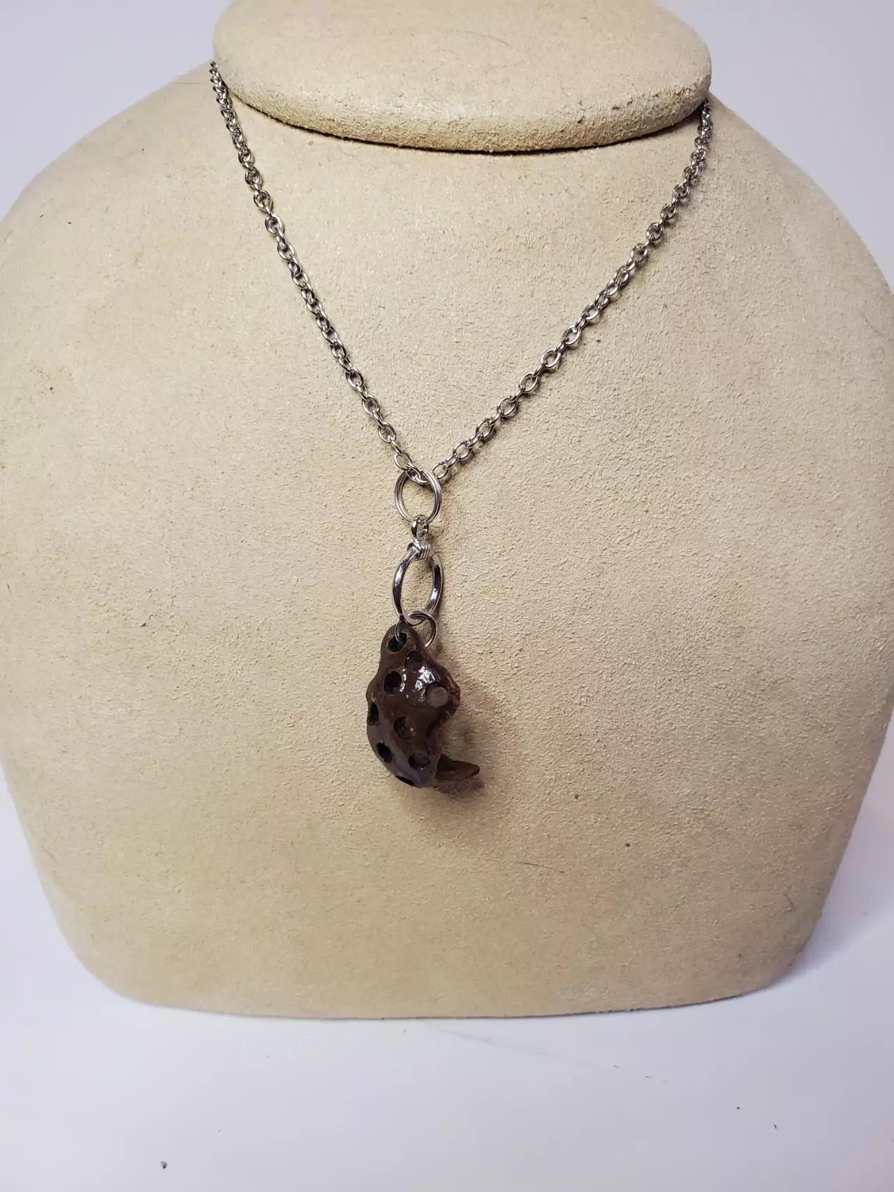 plant/Hickory Hull Necklace 27" Featuring Organic Curves-1