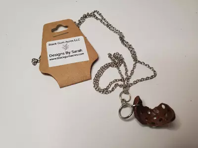 plant/Hickory Hull Necklace 27" Featuring Organic Curves-2-thumbnail