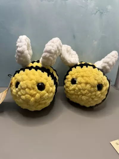 plant/Crochet Big Chonky Bee Plushie, handmade-1-thumbnail