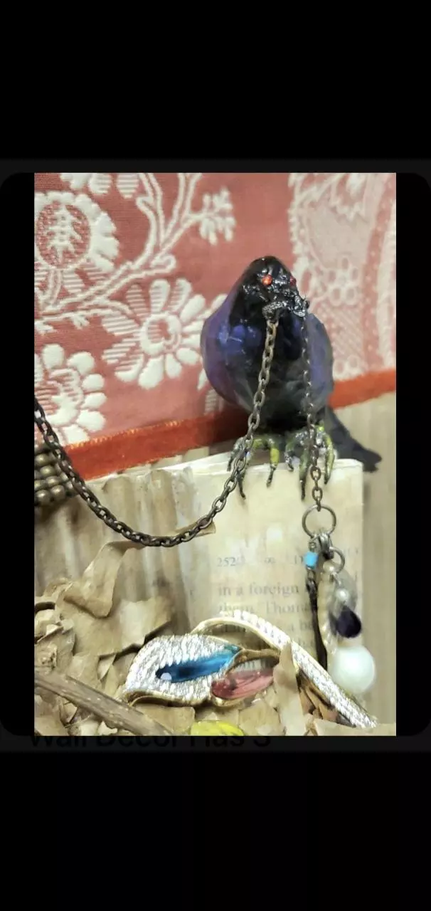 plant/Art Diorama 11 x 5 x 14"  Shelf And/Or Wall Decor Has 3 Blue Spot Lights Spun Raven-1