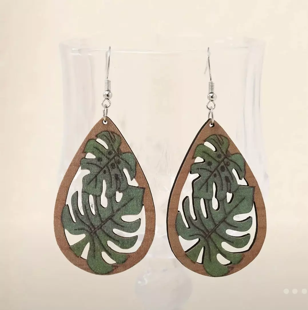 plant/Monstera Earrings-0