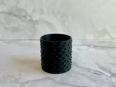 plant/3D Printed cache pot. Fits 3oz cups. (Color: Matte Black)-0-thumbnail