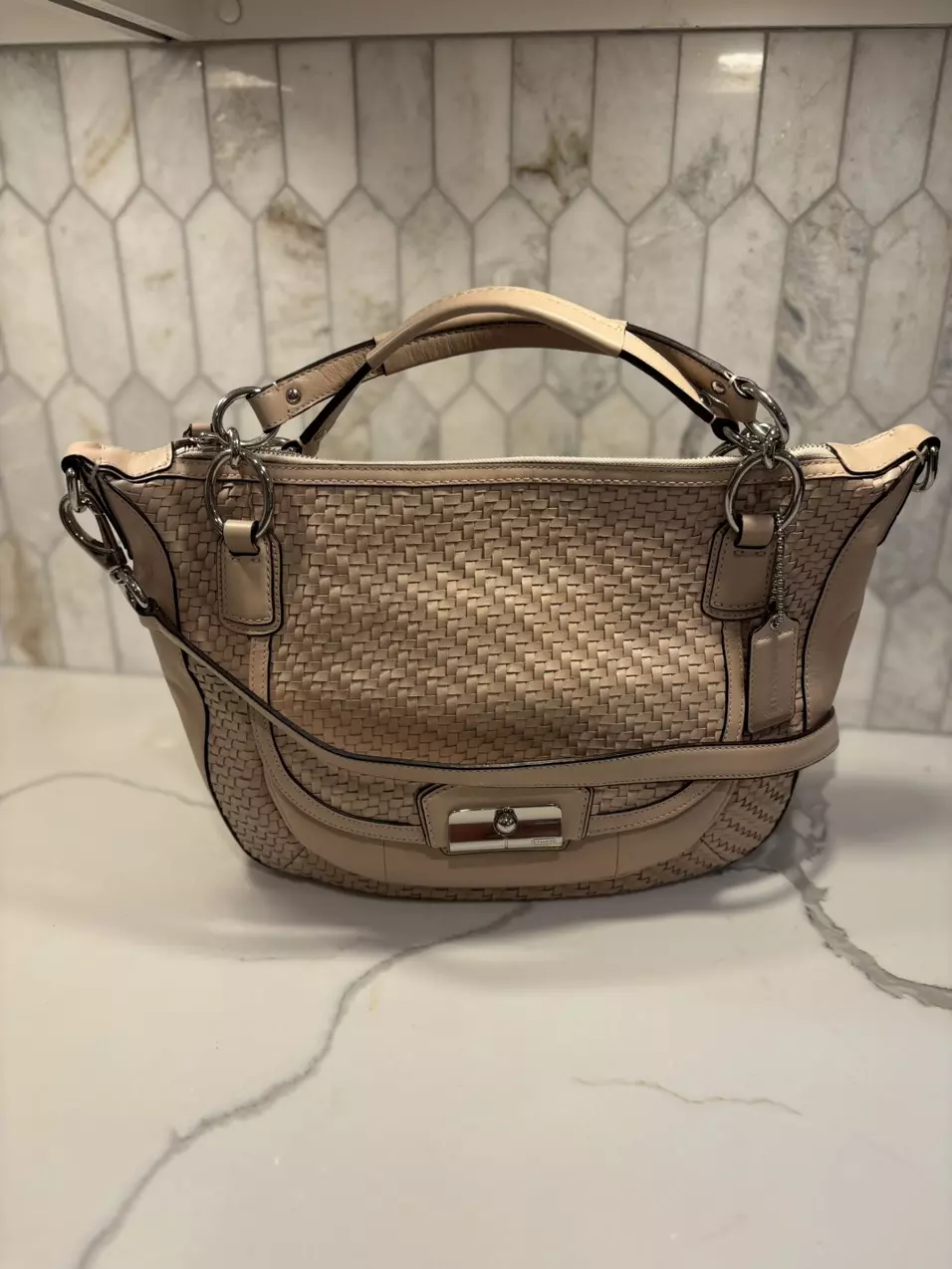 plant/313. Coach KRISTEN Woven Satchel.-0