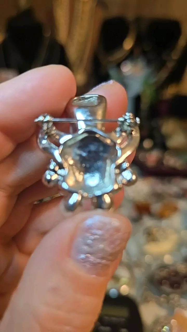 plant/Brooch pin Angel 😇 Silverstone with Rhinestones.-1