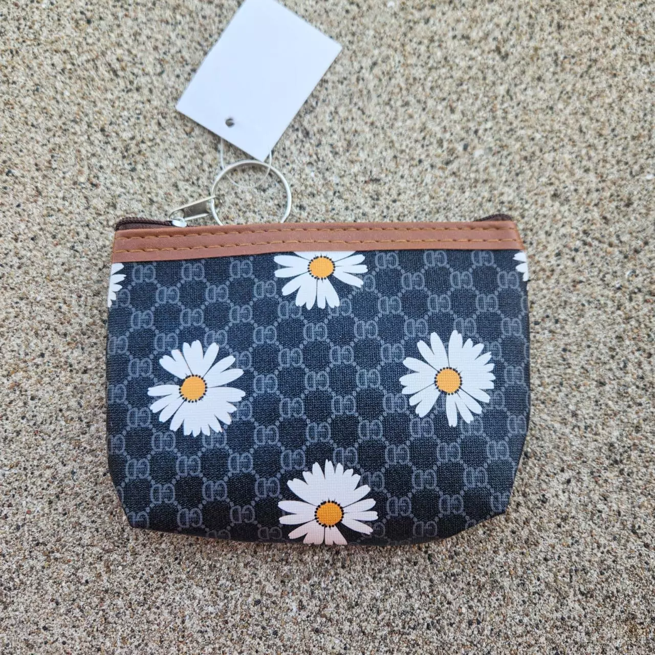 plant/Daisy Coin Purse Black-0