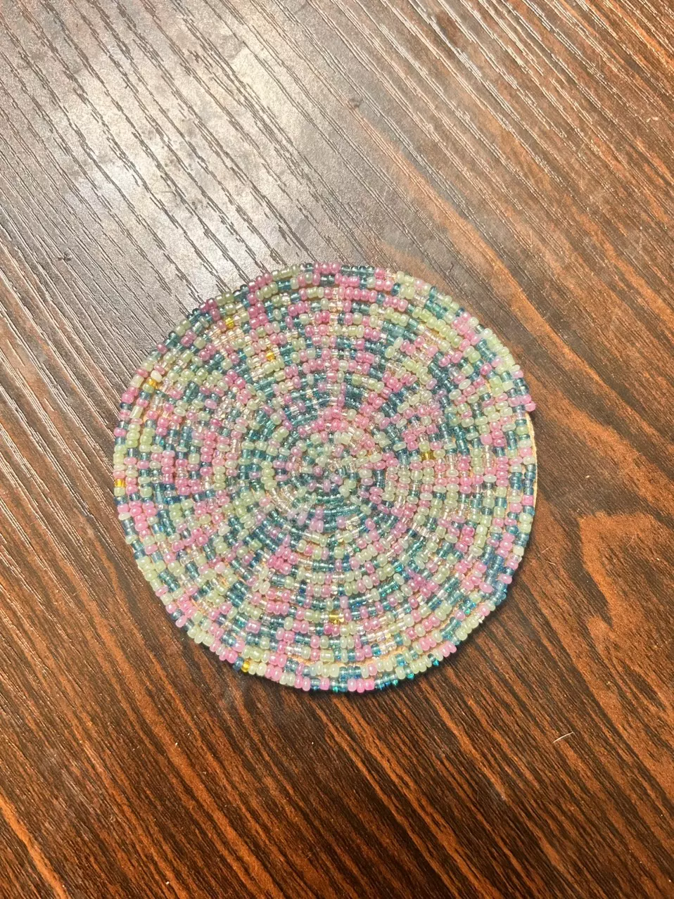plant/Handmade Beaded Coaster-0