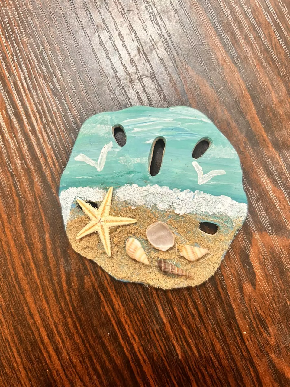 plant/Hand painted sand dollar-0