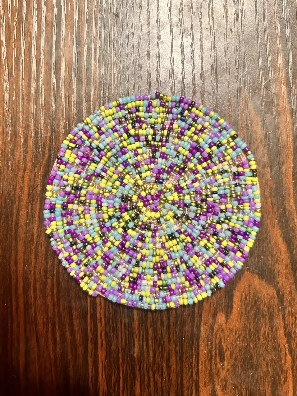 plant/Handmade Beaded Coaster-0