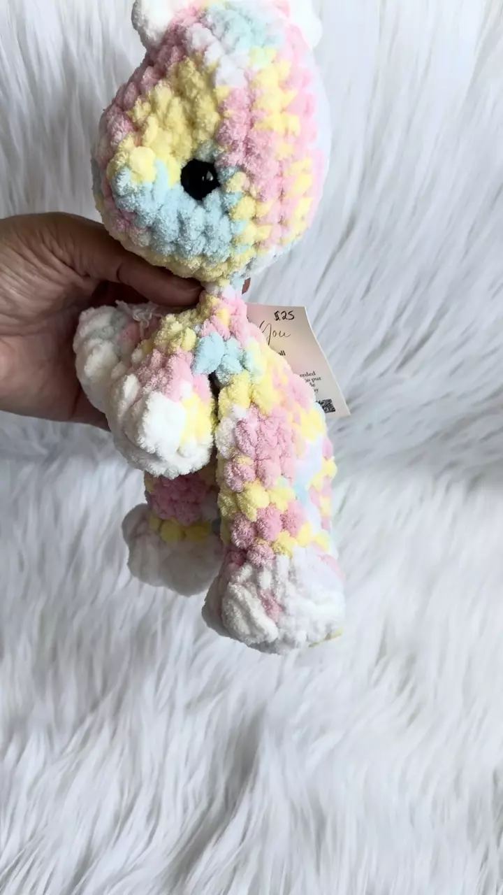 plant/Pastel Mini Crochet Dinosaur-2